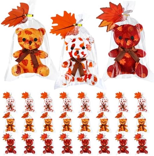 27 Pack Fall Thanksgiving Party Favors for Kids Mini Plush Bears Classroom