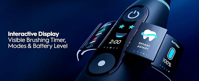 Oral-B Rechargeable Electric Toothbrush, iO9 Genius, 7 Cleaning Modes, Interactive Display, Charging Travel Case, Visible Pressure Sensor, 4 Brush Heads, White Alabaster