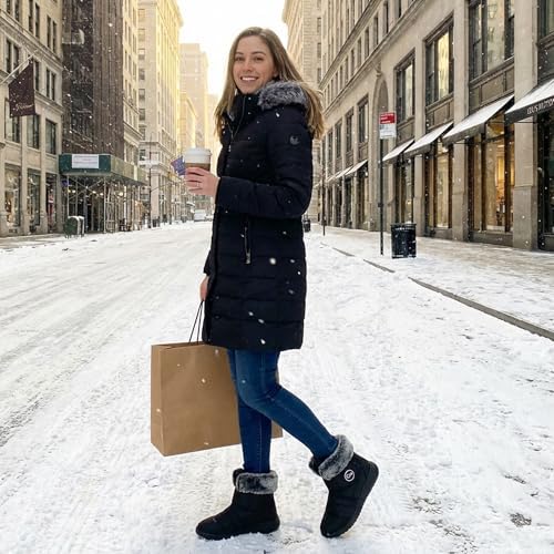 Reimferce Womens Snow Boots for Winter: Comfortable & Warm for All Day Wear - Waterproof Non Slip Booties for Commute Outdoor Walking