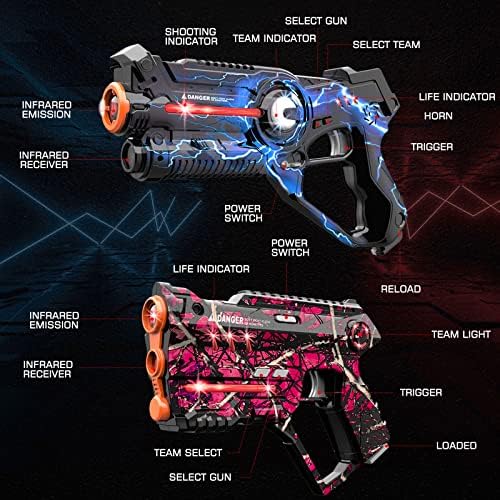 Laser Tag, Lazer Tag Sets with Gun and Vest Set of 4