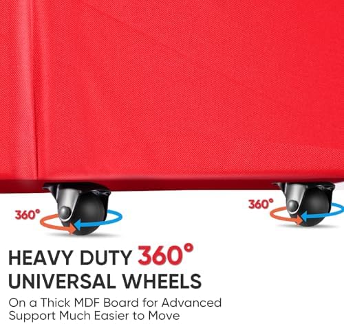 BALEINE 7.5 ft Rolling Christmas Tree Storage Bag, 2 Swivel Wheels for Easy Moving, Heavy Duty 600D Oxford Fabric Extra Large Artificial Christmas Tree Bag with Reinforced Carry Handles (Red)