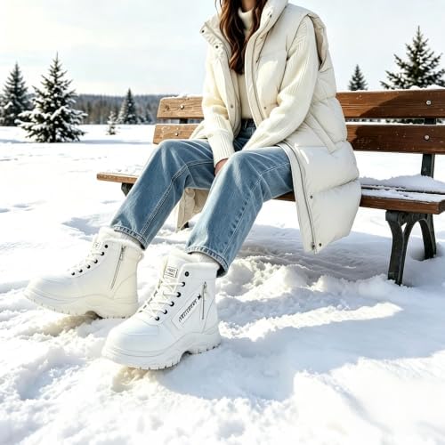 Womens Snow Boots Warm Winter Shoes Lace Up Ankle Booties