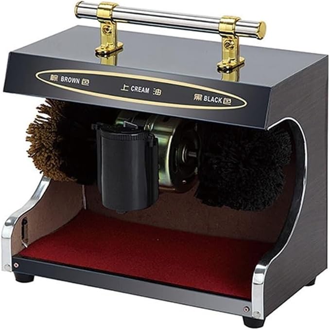 Automatic Shoe Polisher Machine, Electric Shoe Cleaner with Double Combination Brush, Portable Dust Removal Polishing Kit for Leather Shoes, Hotel Commercial Use