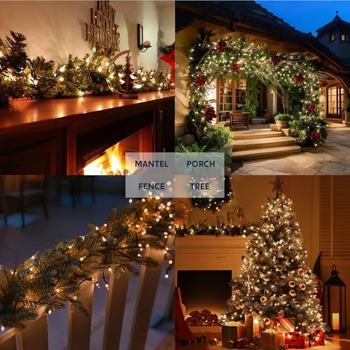 Joiedomi Clear Christmas String Lights Indoor,200(2x100) Mini White Fairy Light,43FT Lighting Decor for Patio Dorm Classroom Bedroom Holiday Wedding Party Garland Birthday Festival,Green Wire
