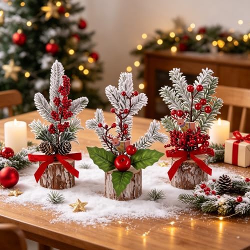 winemana Christmas Table Decorations Indoor Xmas Centerpieces Decor, 6 Pack
