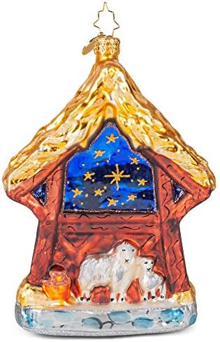 Christopher Radko Asleep in The Manger Christmas Ornament, Multicolor