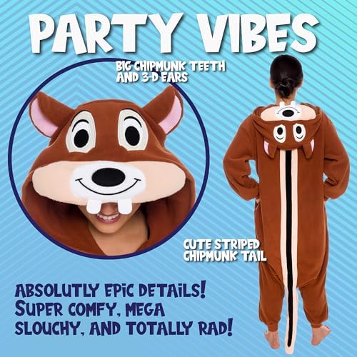 Funziez! Adult Onesie Halloween Costume Animal Dinosaur Shark Unisex Plush One Piece Cosplay Suit for Adults, Men and Women