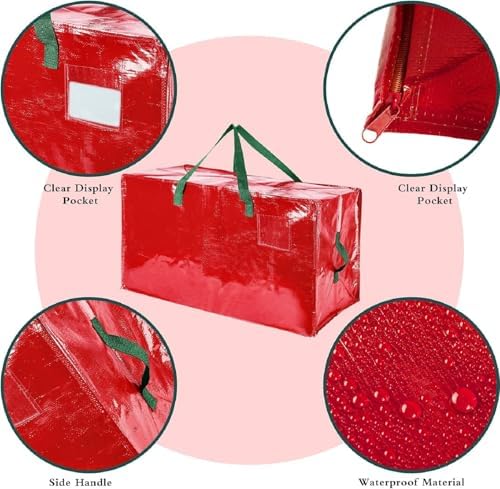 Shappy 6 Pcs Storage Bags, Red, 48 x 20",30 x 16",12 x 12"