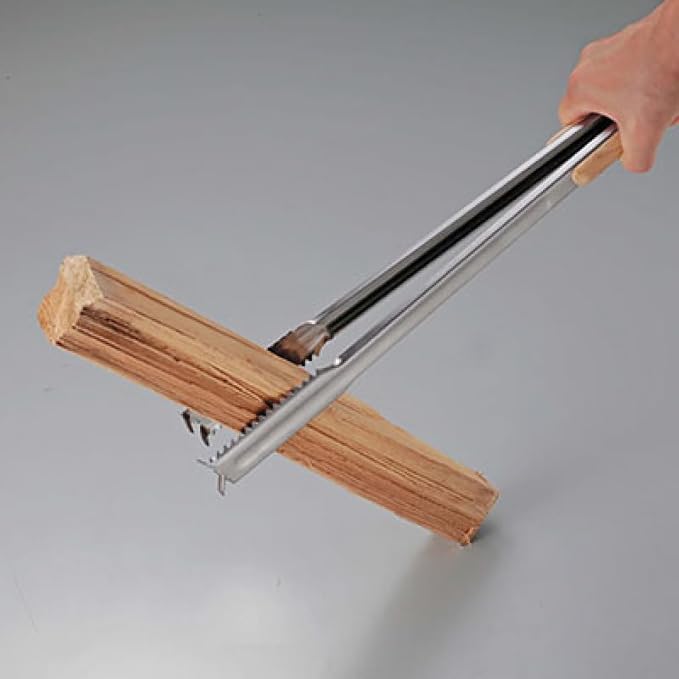 Captain Stag UG-3228 / UG-3231 / UG-3273 Outdoor BBQ Tongs, Wood Grip, Stainless Steel, Stopper Included