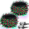 2 Pack 200 LED Christmas Lights 13 Modes Extendable Christmas Tree Lights