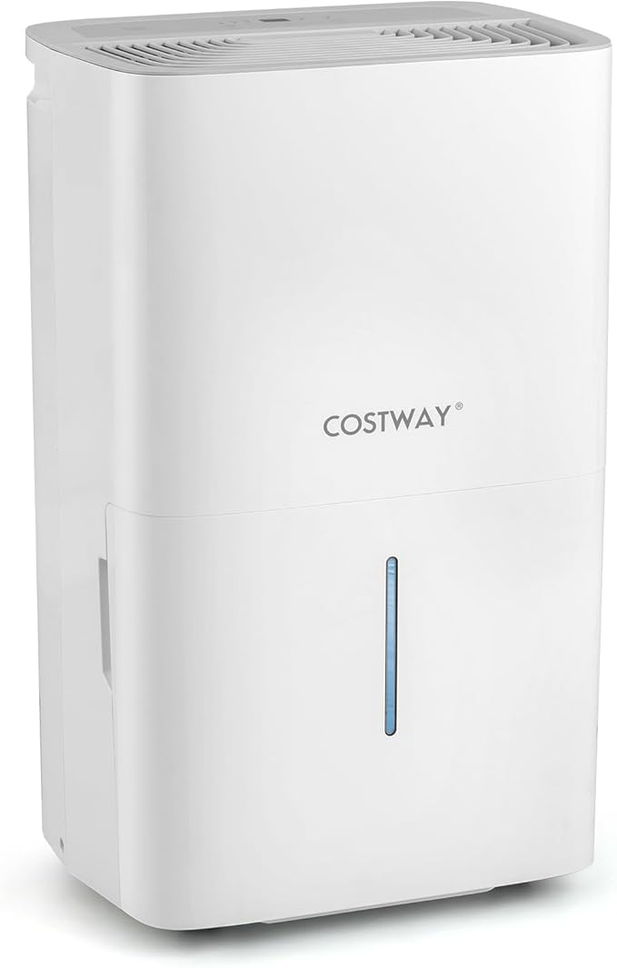 COSTWAY 150 Pints Dehumidifier with Pump, 7000 Sq.Ft Portable Home Dehumidifier for Basements with 2 Modes & 3 Fan Speeds, 2.4 Gallon Tank,16.4 FT Pump Drain Hose