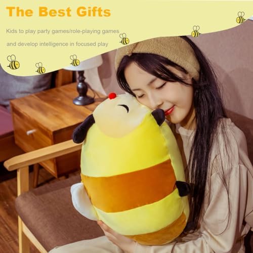 ELAINREN Ultra-Soft Bumble Bee Stuffed Insect Toy/23.6''