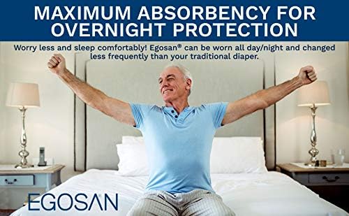 Egosan Maxi Incontinence Disposable Adult Diaper Brief Maximum Absorbency and Adjustable Tabs for Men and Women (Small Case, 120-Count)