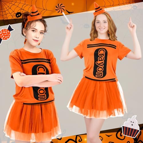 7 Pcs Crayon Costume Set for Adults Women