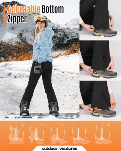 Outdoor Ventures Women's Fleece Lined Waterproof Insulated Snow Ski Pants