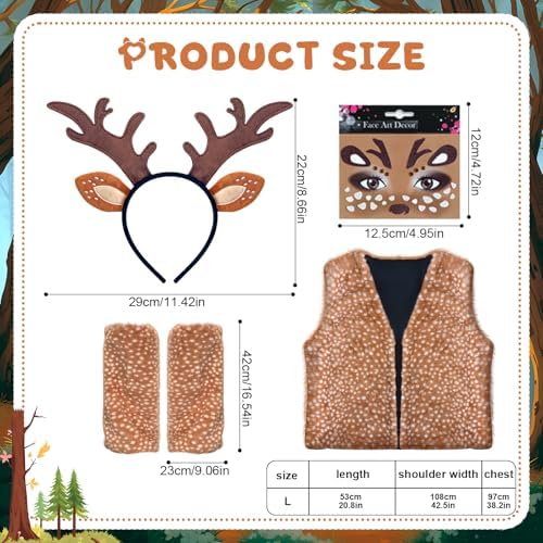Halloween Couple Hunter Deer Costume Accessories Set Couple Costume