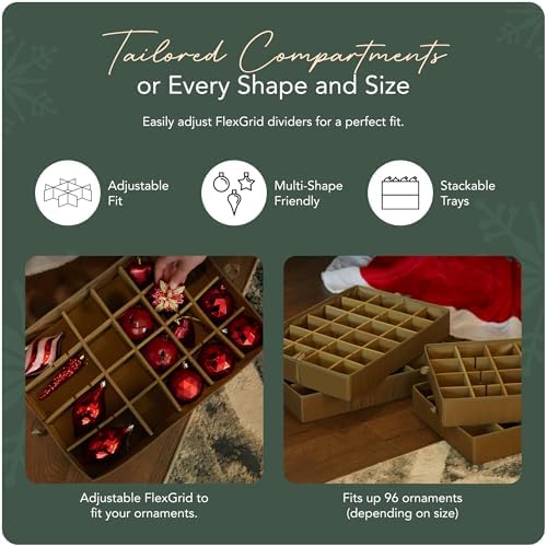 Covermates Adjustable Ornament Storage Bag, 19.25" W x 13" D x 12.5" H, Red