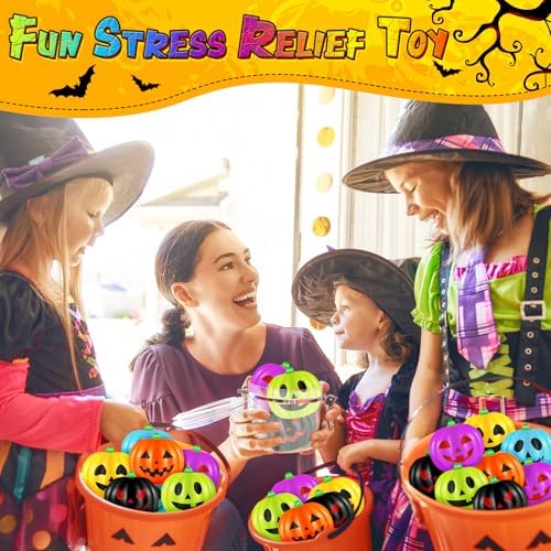 Libima 36 Pcs Halloween Pumpkin Balls Bulk Colorful Toy