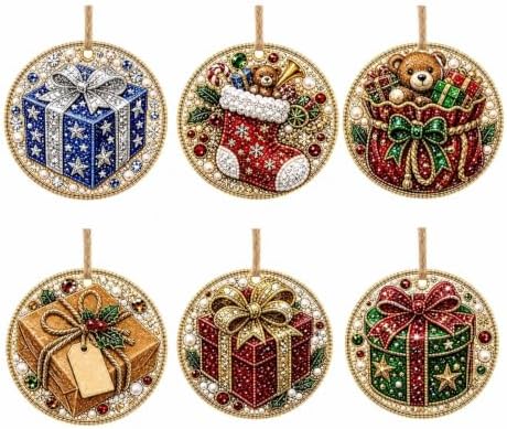 6PCS Christmas Ornaments DIY Pearl Diamond Art Kits for Adult Holiday