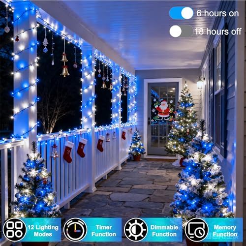 750 LED 240FT Christmas String Lights Outdoor, 12 Pro Modes, Timer, Memory