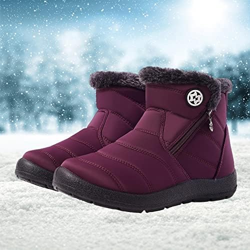 Eagsouni Snow Boots for Women Winter Waterproof Warm Zip Ankle Boots