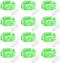 Brightown 12 Pack St. Patrick's Day LED Fairy Lights Battery Operated String Lights Waterproof Silver Wire 7 ft 20 LED Firefly Starry Moon Lights for DIY Wedding Party Bedroom Patio
