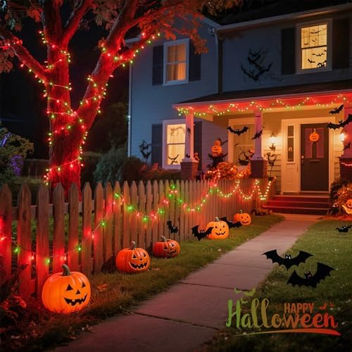 JMEXSUSS 600 LED Christmas String Lights Outdoor, Red White and Green