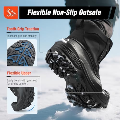 Men's Snow Boots, Insulated Waterproof Winter Duck Boots