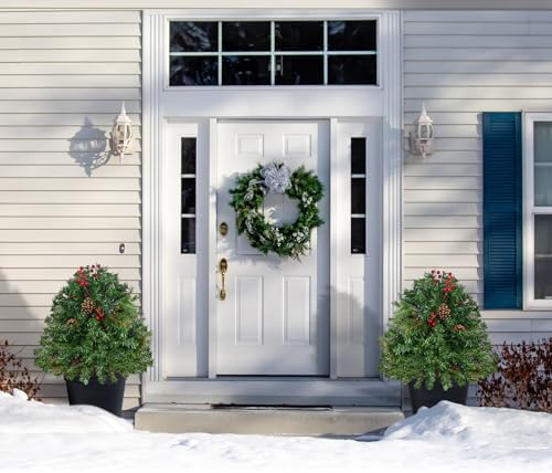 Lighted Christmas Urn Filler, 2 Pack 24 Inch Warm White Planter Decor