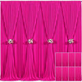 8 Panels Fuchsia Backdrop Curtain for Parties Birthday Party Wrinkle Free Hot Pink Photo Curtains Backdrop Drapes Fabric Decoration for Wedding 40ft(W) x 10ft(H)