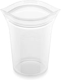 Zip Top Reusable Food Storage Bags | Small Cup [Frost] | Silicone Meal Prep Container | Microwave, Dishwasher and Freezer Safe | Made in the USA