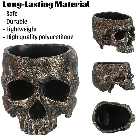 GameXcel Halloween Skull Candy Bowl - 6.5" Large Candy Dish Holder