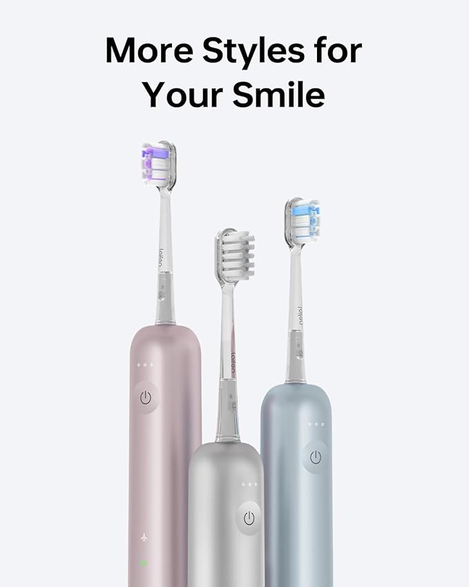 Laifen Wave Electric Toothbrush, Oscillation & Vibration, IPX7 Waterproof Magnetic Rechargeable Travel Sonic Electric Toothbrush for Adults with 3 Brush Heads (Pink Aluminum Alloy)