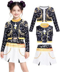 Pop Star Costume Kids Girls Golden Stage Outfit Halloween Costume Accessory