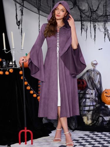Wenrine Womens Gothic Witch Costume Renaissance Vampire Dress For Halloween