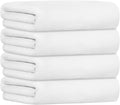 JML Microfiber Bath Towel Set, 4 Pack, 27" x 55", White | Soft, Super Absorbent, Fast Drying for Swimming, Pool, Salon Hair Wrap