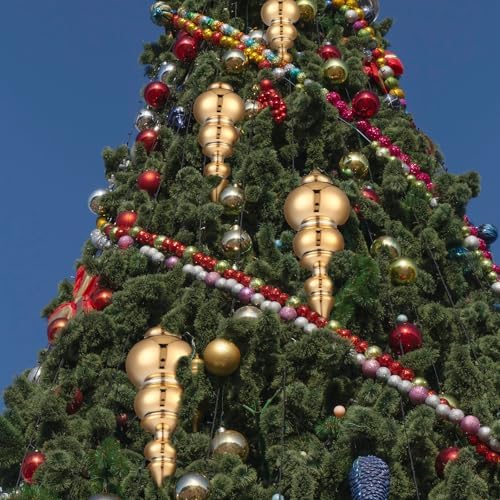Soulchen 2 Pcs 12" Large Christmas Finial Drop Ornaments, Shiny, Gold