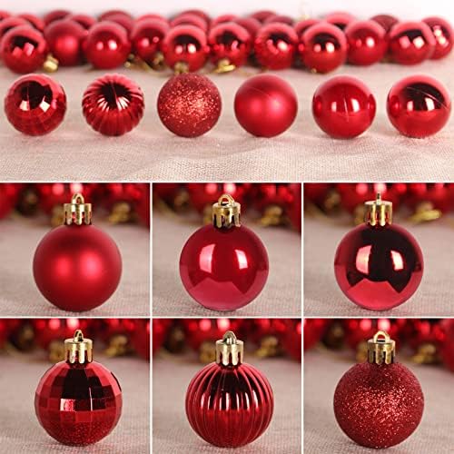 36Pcs Christmas Balls Ornaments for Xmas Tree - Shatterproof Christmas Tree Decorations Medium Hanging Ball Red 2.5in x 36 Pack