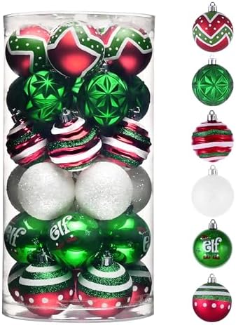 Valery Madelyn 30ct Christmas Ball Ornaments Tree Decorations Set 2.36 Inch