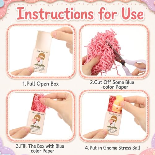 30 Sets Jesus Loves You Gifts Gnome Figurine with Boxes