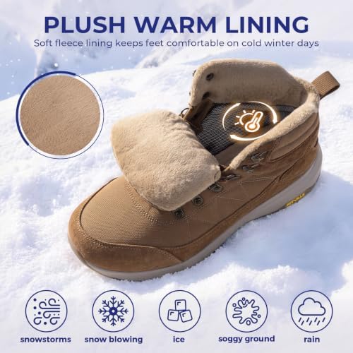 FitVille Extra Wide Winter Boots for Men, Water Repellent Snow Boots