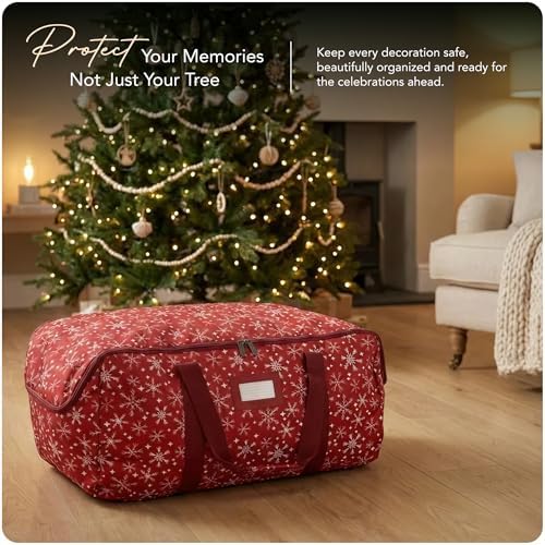 Covermates Christmas Tree Storage Bag, Fits 3 ft Trees, Red Snowflake