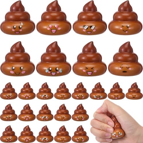 Leyndo 25 Pcs Mini Fake Poop Toys Halloween Party Favors, Brown