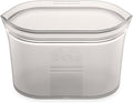 Zip Top Reusable Food Storage Bags | Small Dish [Gray] | Silicone Meal Prep Container | Microwave, Dishwasher and Freezer Safe | Made in the USA