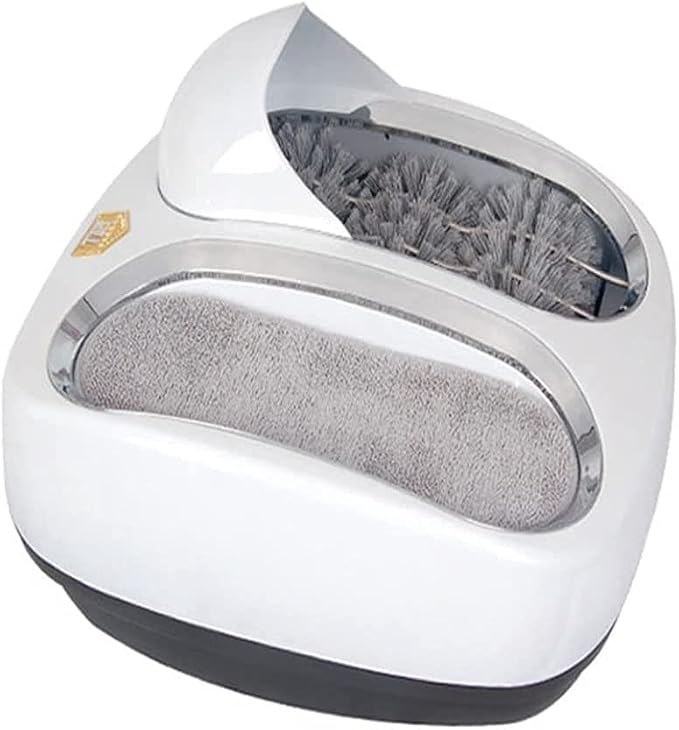 220V Fully Automatic Intelligent Shoe Sole Cleaning Machine Shoe Polishing Equipment Shoe Cleaner Instead of Shoe Covers Machine(Color:Silver)