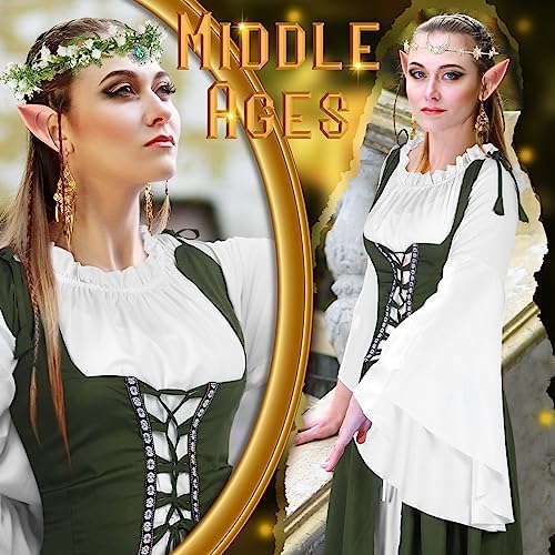 Bonuci 6 Pcs Medieval Renaissance Costume Women Fairy Dress