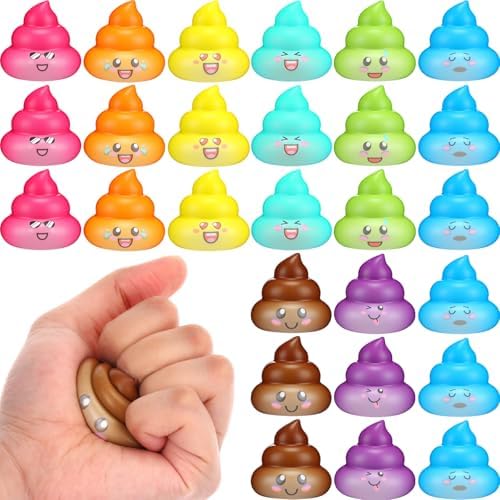 Leyndo 25 Pcs Mini Fake Poop Toys Halloween Party Favors, Multicolor