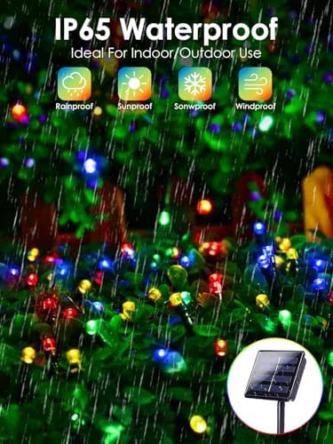 Solar Christmas Lights Outdoor 6 Pack 228FT 600LED String Lights Multicolor