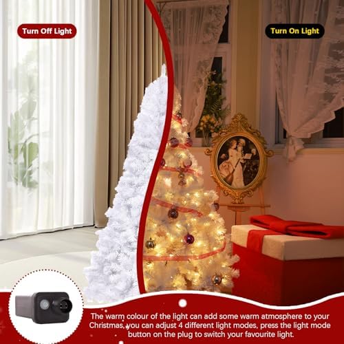4ft White Prelit Artificial Christmas Tree,Arbol de Navidad Fake Xmas Tree