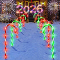 10 Pack Solar Candy Cane Lights, 21 Inch Red and Green Christmas Yard Decor